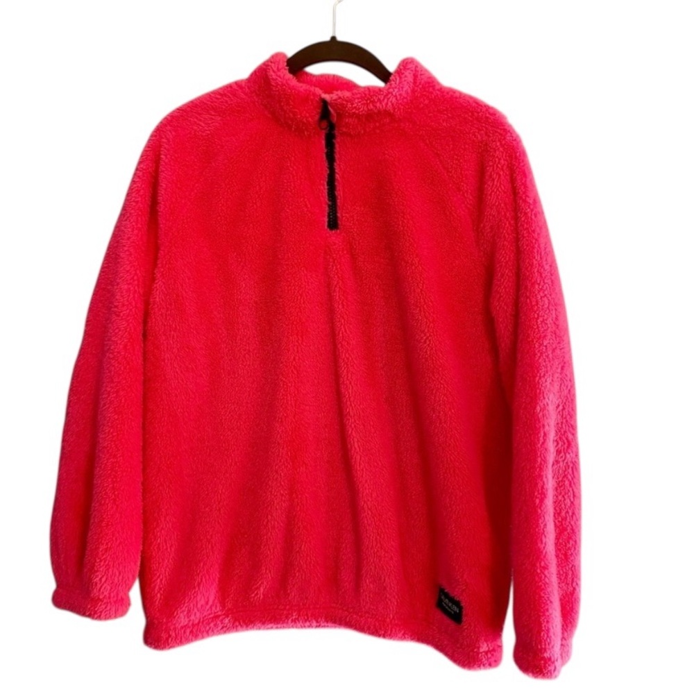 Calvin Klein Performance Pink Fuzzy 1/4 Zip Long Sleeve Pullover Sz XL (girls)
